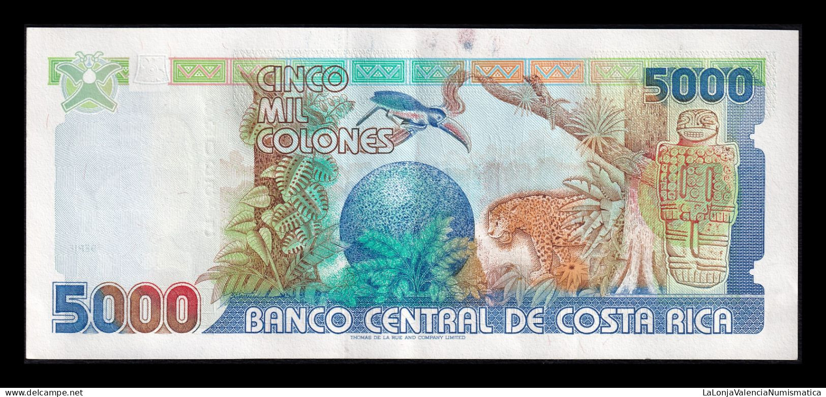 Costa Rica 5000 Colones 1995 Pick 260b Serie A Ebc/+ Xf/+ - Costa Rica