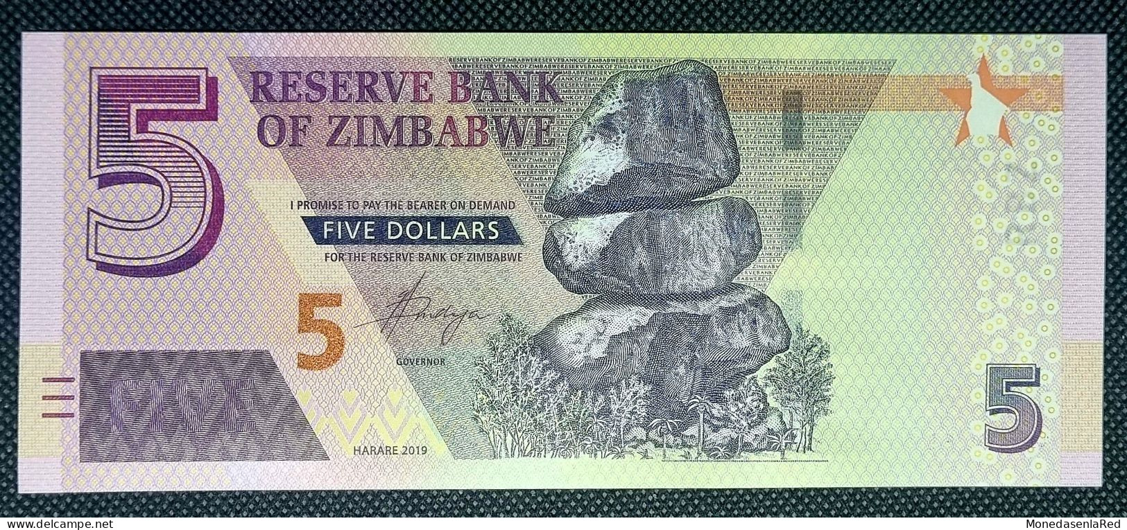 ZIMBABWE 5 DOLARES AÑO 2019. SC / UNC P-102a Zimbawe - Zimbabwe