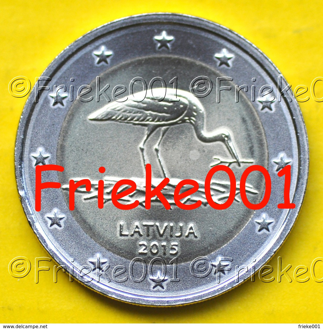 Letland - Lettonie - 2 Euro 2015 Comm.(Zwarte Ooievaar/Cigogne) - Latvia