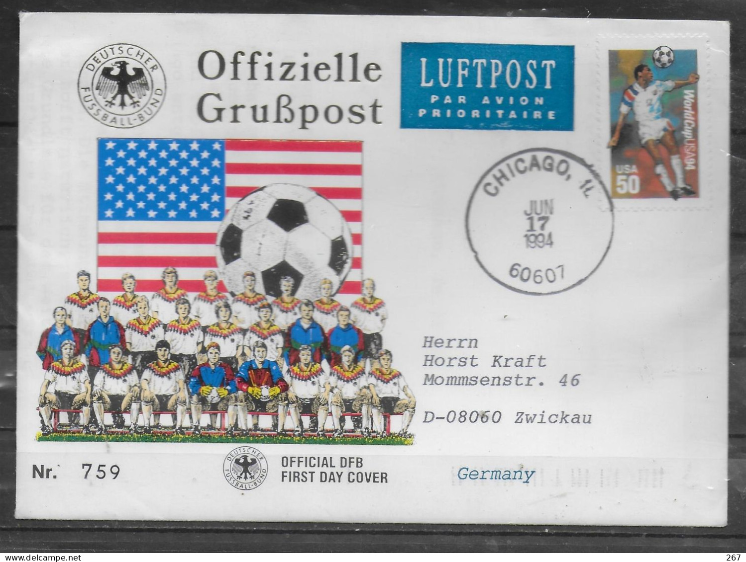 USA  Lettre  Cup 1994  Football Soccer Fussball - 1994 – USA