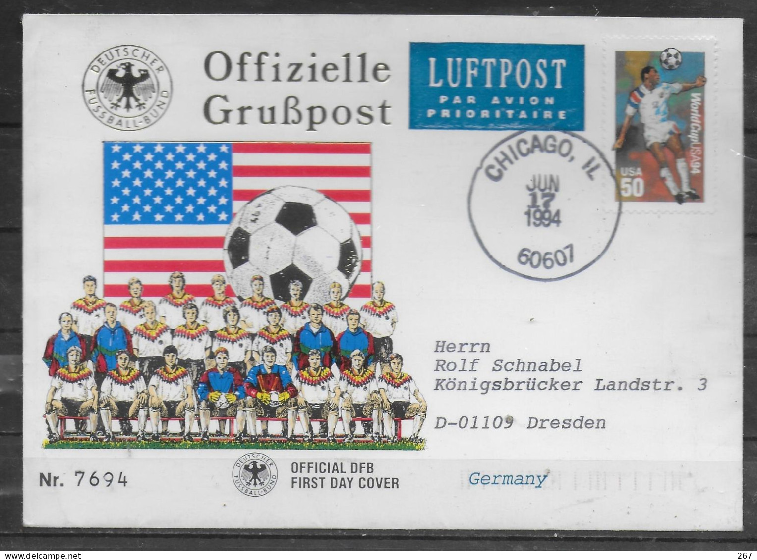 USA  Lettre  Cup 1994  Football Soccer Fussball - 1994 – USA