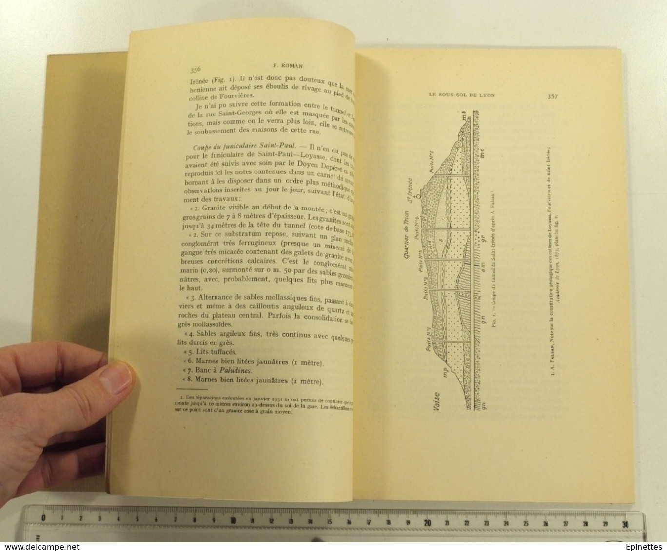 Nouvelles Observations Sur Le Sous-sol De La Ville De Lyon, F. Roman, Etudes Rhodaniennes 1931. Géologie, Souterrains - Rhône-Alpes