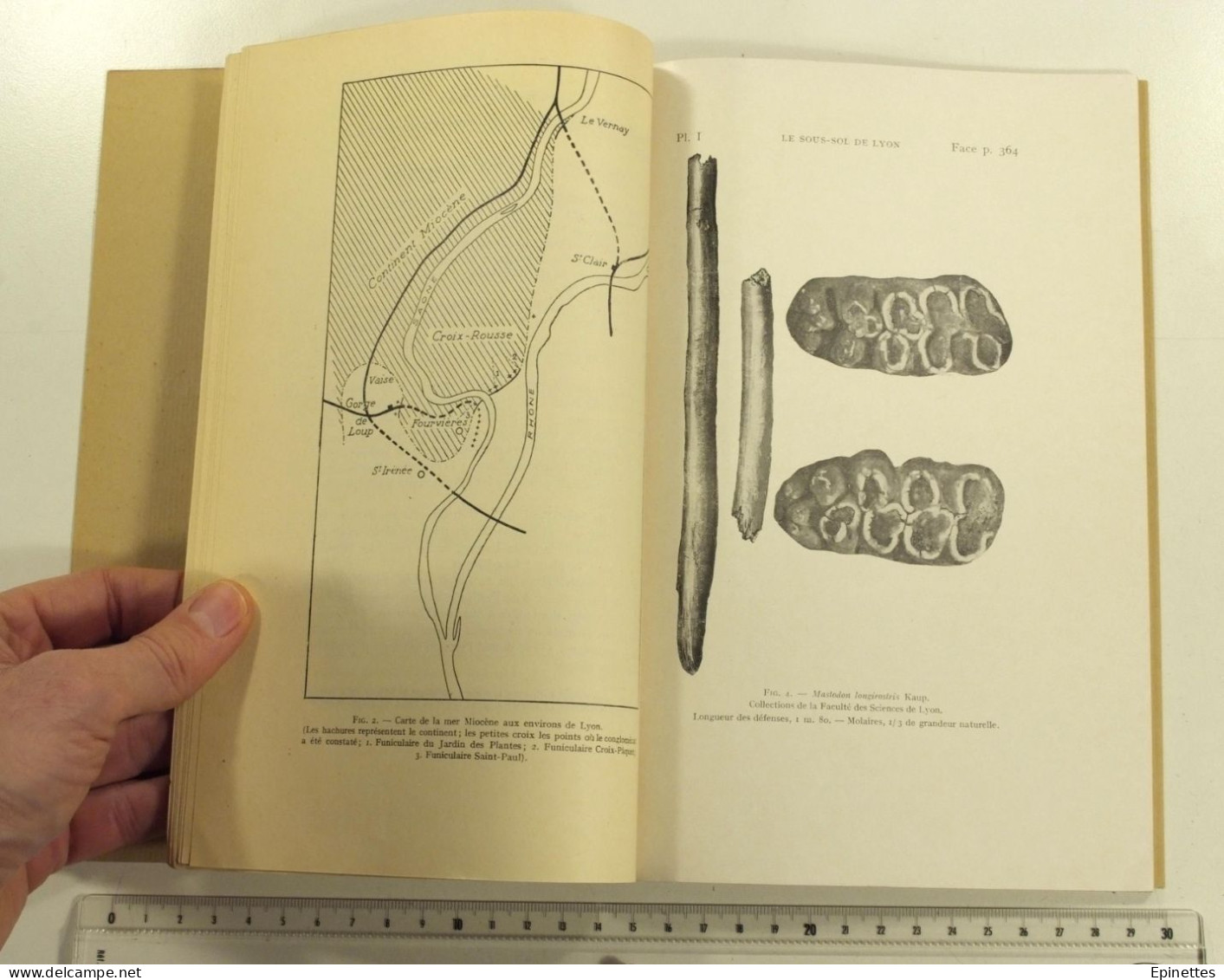 Nouvelles Observations sur le Sous-sol de la Ville de Lyon, F. Roman, Etudes Rhodaniennes 1931. Géologie, souterrains