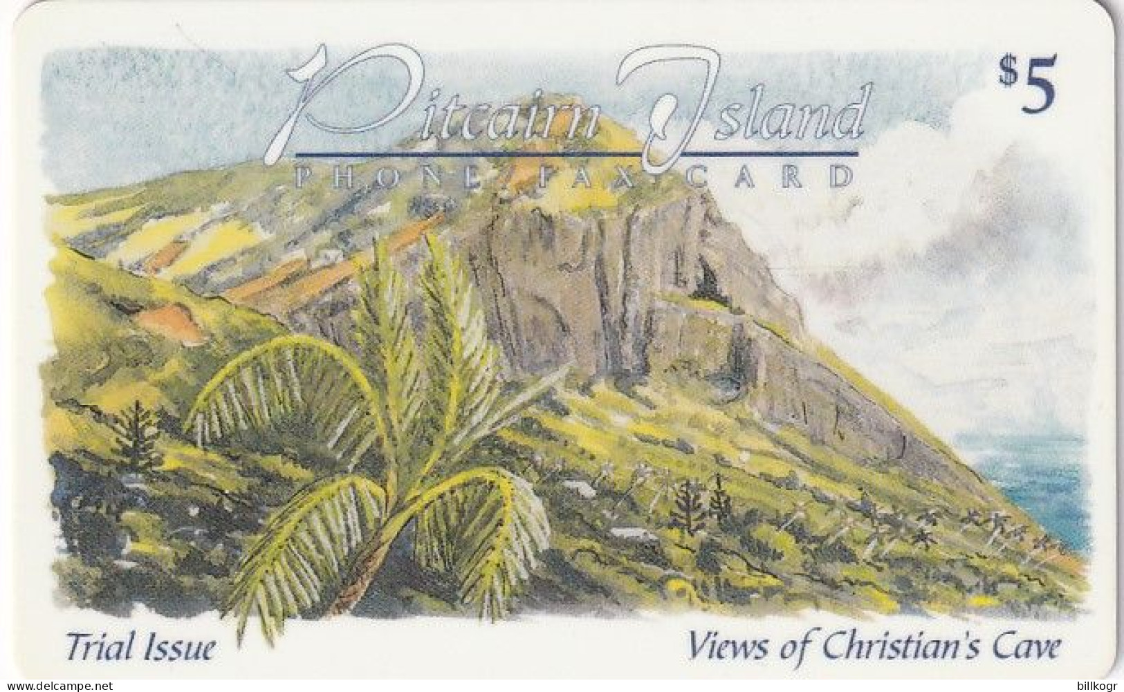 PITCAIRN ISLAND - Palm Tree, First Trial Issue $5, Mint - Pitcairneilanden