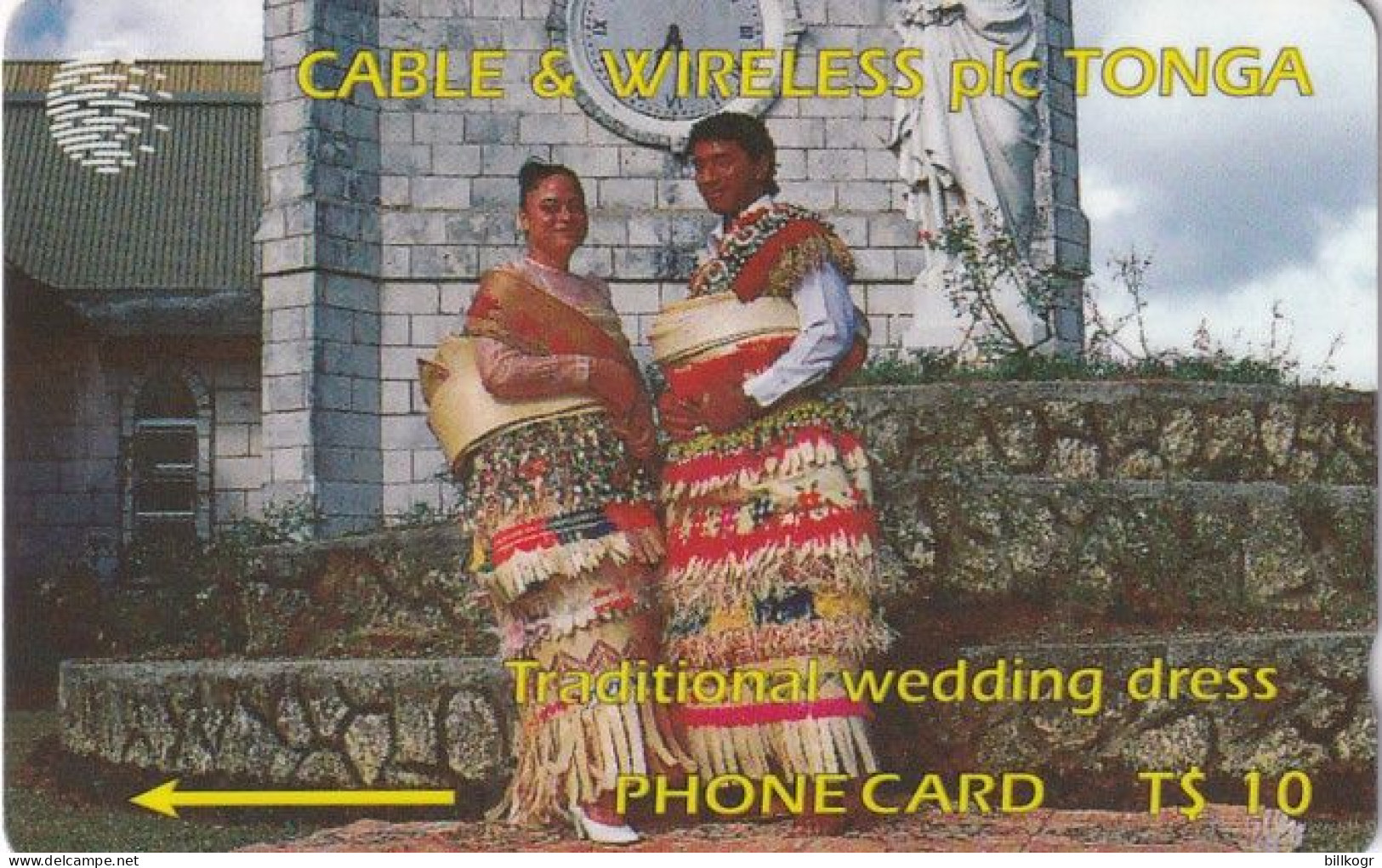 TONGA(GPT) - Wedding Dress, CN : 1CTGB, First Issue T$10, Tirage 5000, Used - Tonga