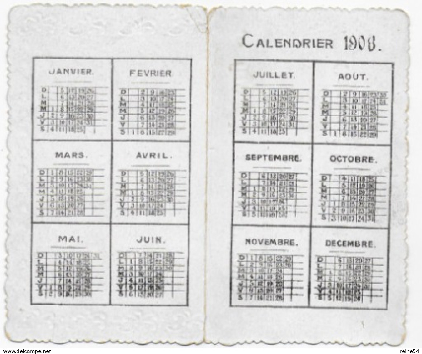 Petit Calendrier Plié 1908  Publicité Chaussures Grands Magasins De L'Etoile De Craen Frère & Soeurs -Anvers - Tamaño Pequeño : 1901-20