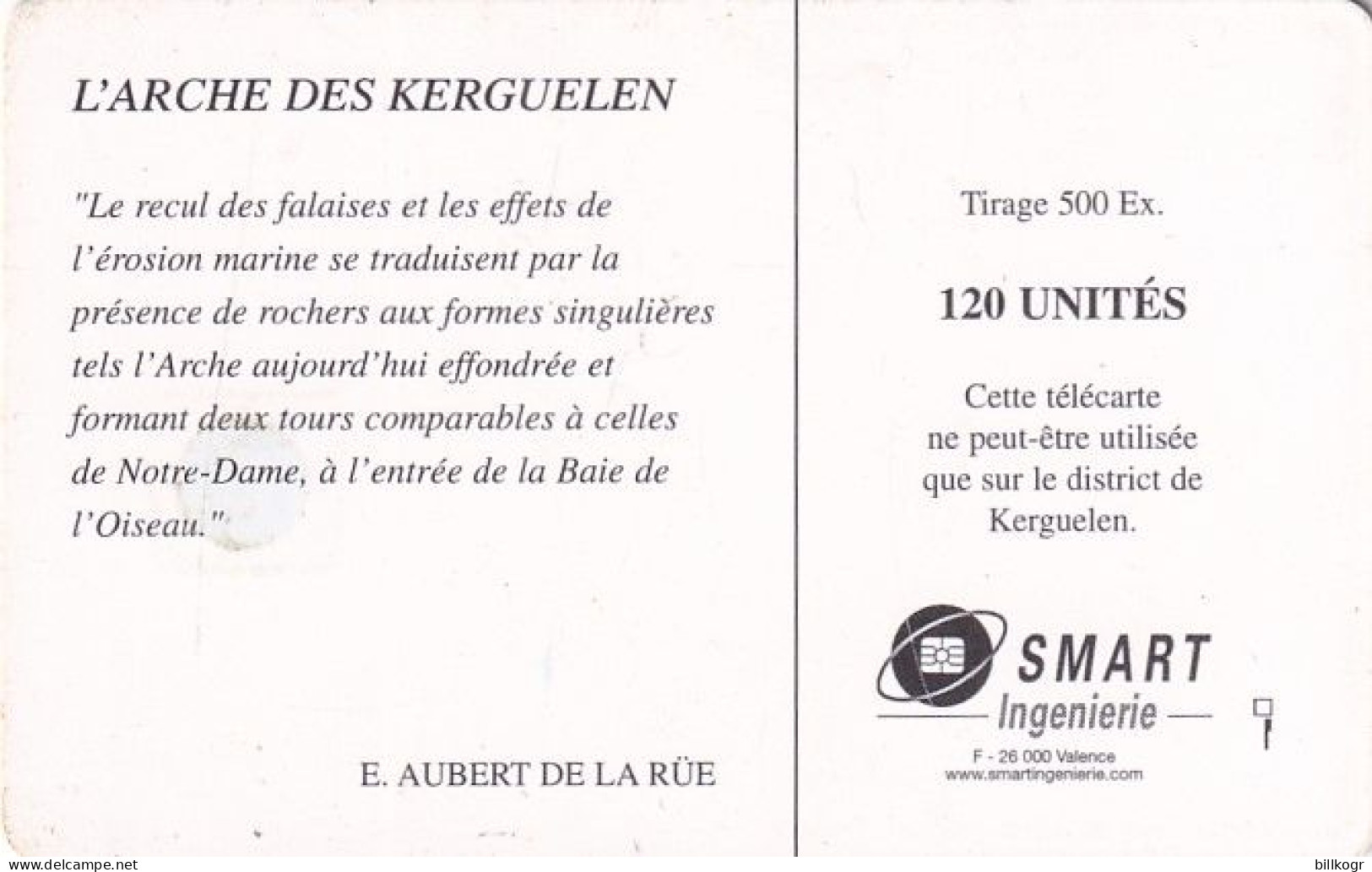 TAAF - L"Arche Des Kerguelen, Tirage 500, 01/03, Used - TAAF - Franz. Süd- Und Antarktisgebiete