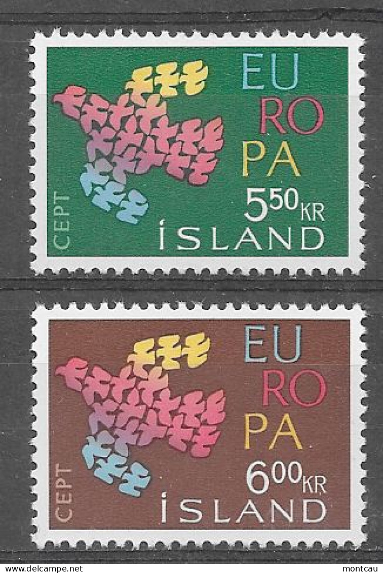 Islandia 1961.  Europa Mi 354-55  (**) - Ungebraucht