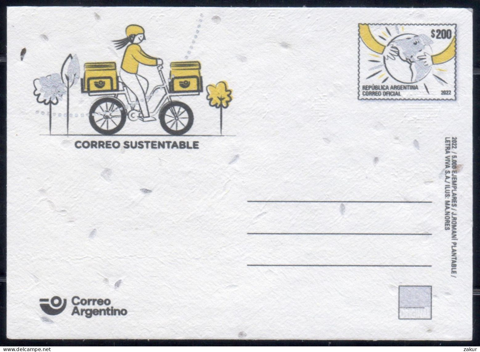 Argentina 2022 - Entero Postal Nuevo - Correo Sustentable - Cartas & Documentos