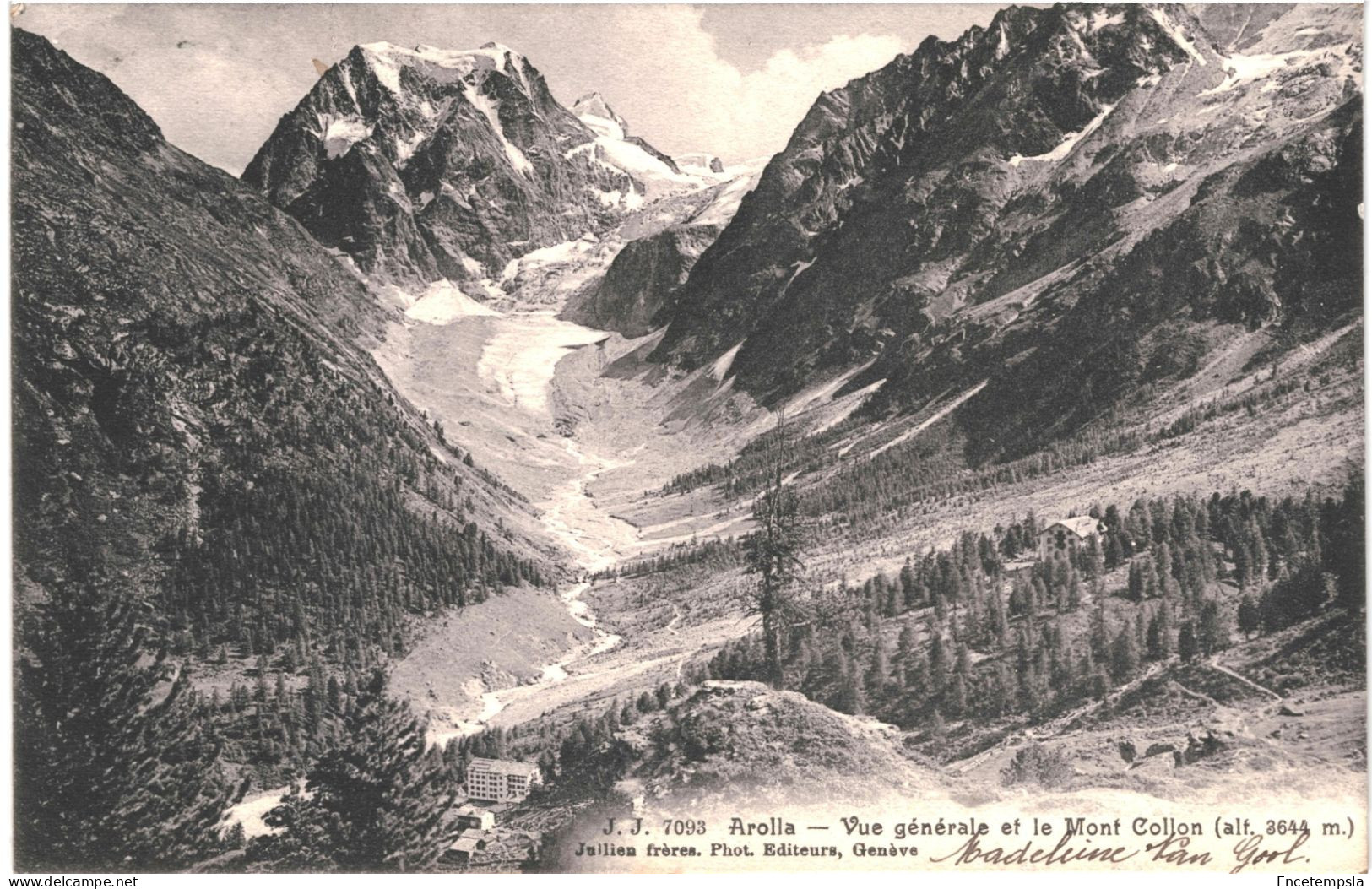 CPA Carte Postale Suisse Arolla Vue Générale Et Mont Collon VM74757 - Evolène