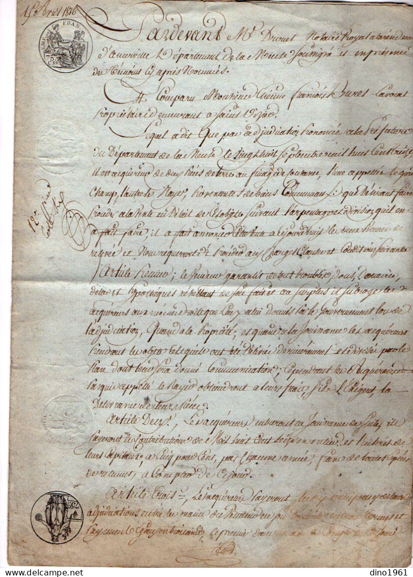 VP22.691 - ANCERVILLE - Acte De 1816 - M. BURET à SAINT - DIZIER .... - Manuscripts