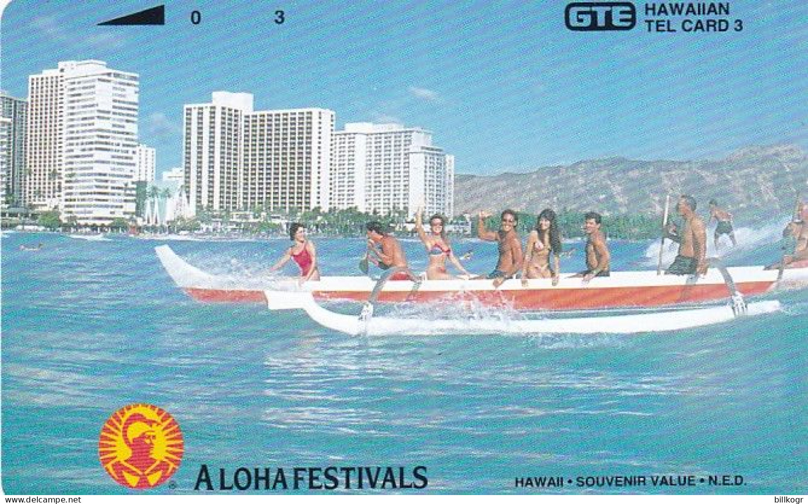 HAWAII - Canoe, Aloha Festival "93(reverse B), Tirage 500, Mint - Hawaï