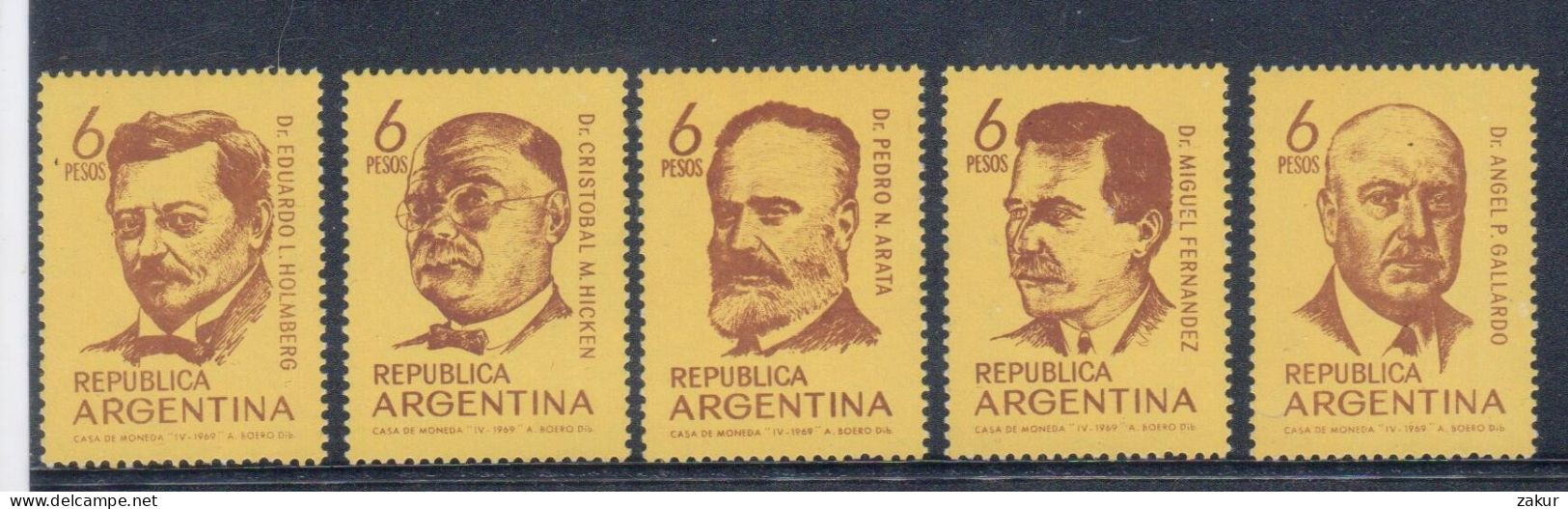 Argentina 1969 - Hombres De Ciencia - Unused Stamps