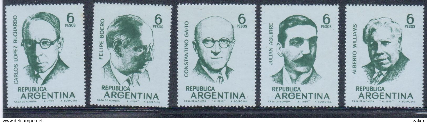 Argentina 1969 - Músicos - Unused Stamps