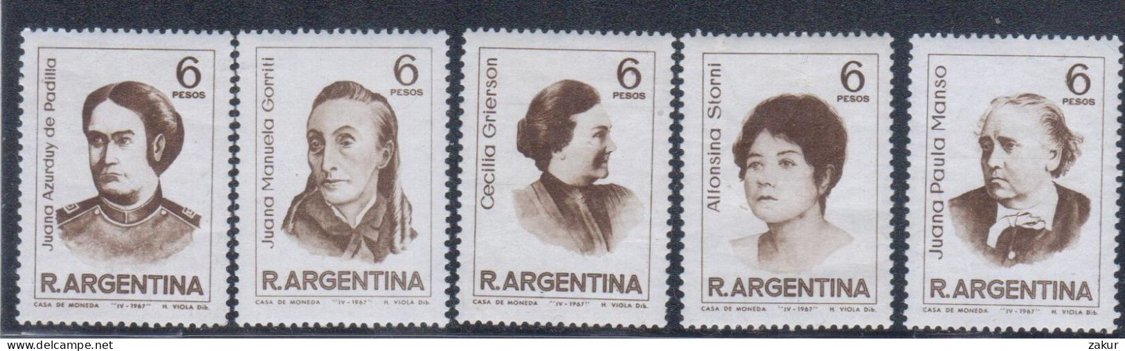 Argentina 1967 - Mujeres Célebres - Ungebraucht