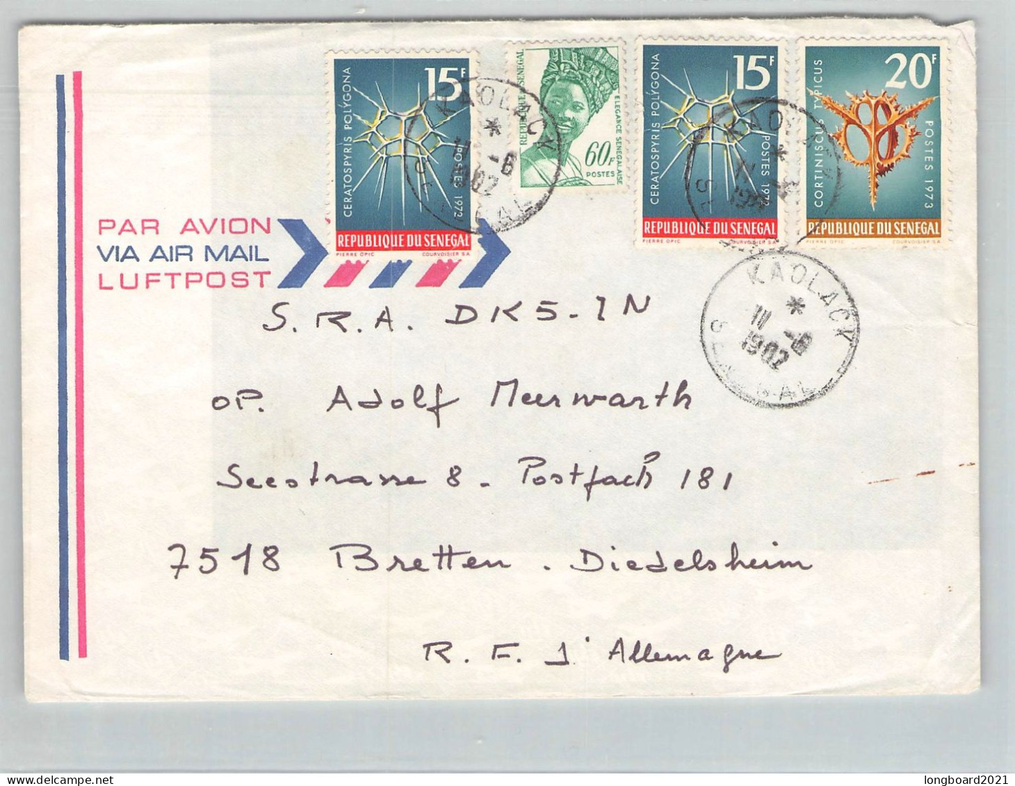 SENEGAL - AIRMAIL1982 KAOLACK - BRETTEN/DE /629 - Sénégal (1960-...)