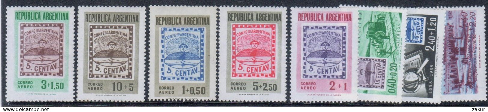 Argentina 1958 - Centenario Del Sello De La Confederación - Nuevos