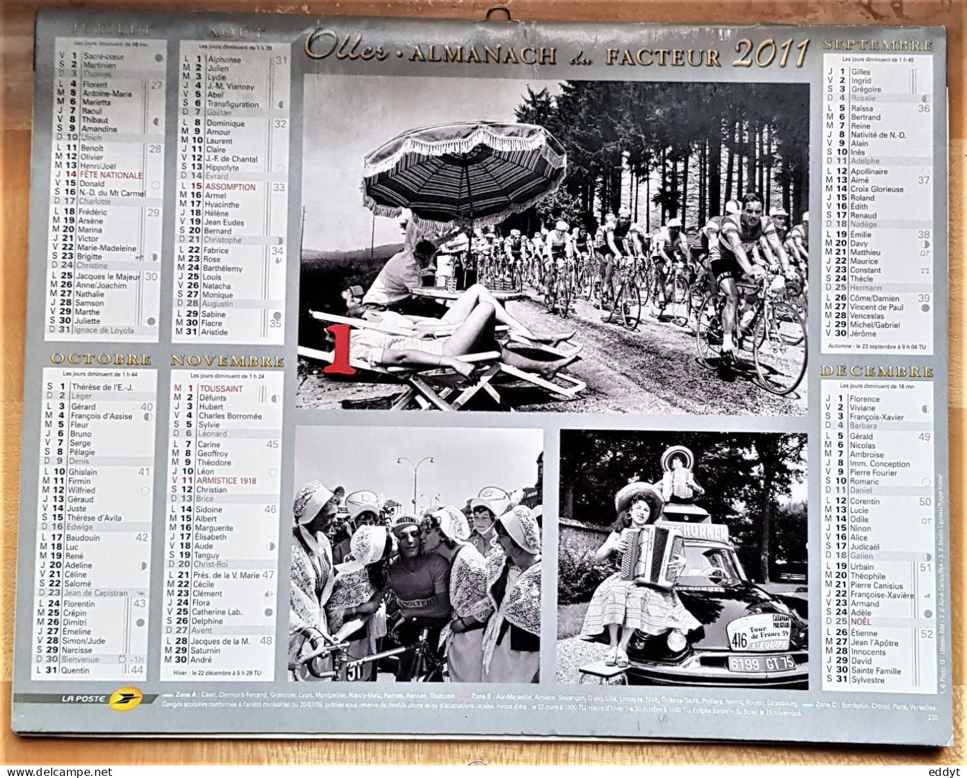 4 "ADMABACH Du FACTEUR" CALENDRIER POSTAL - - Tamaño Grande : 2001-...