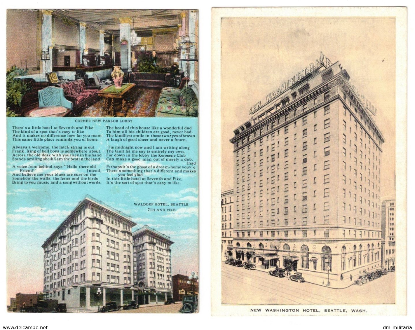 LOT 2 BELLES CPA :  SEATTLE WASHINGTON - NEW WASHINGTON HOTEL - WALDORF HOTEL - DÉBUT ANNÉES 1900 - Seattle