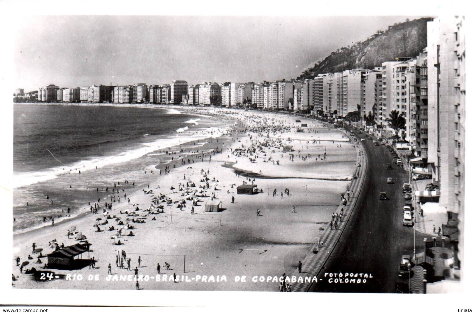 20563 RIO DE JANEIRO  PRAIA  COPACABANA   Foto Postal Colombo  ( BRESIL BRASIL )  (  2 Scans) - Rio De Janeiro