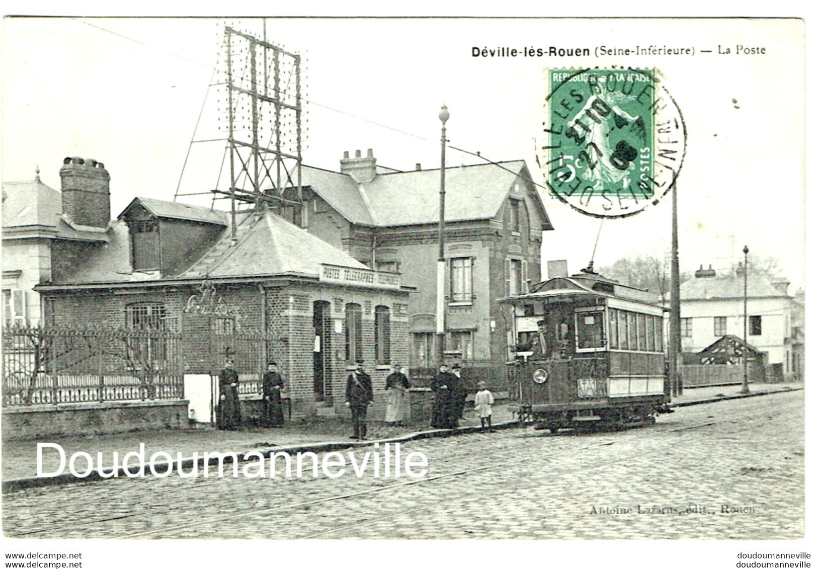 CPA - 76 - DEVILLE LES ROUEN - Postes - Télégraphes - Téléphones - PTT - Tramway ***BELLE CARTE*** - Maromme