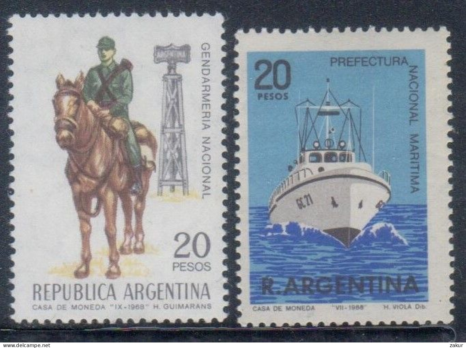 Argentina 1968 - Prefectura Y Gendarmería - Unused Stamps