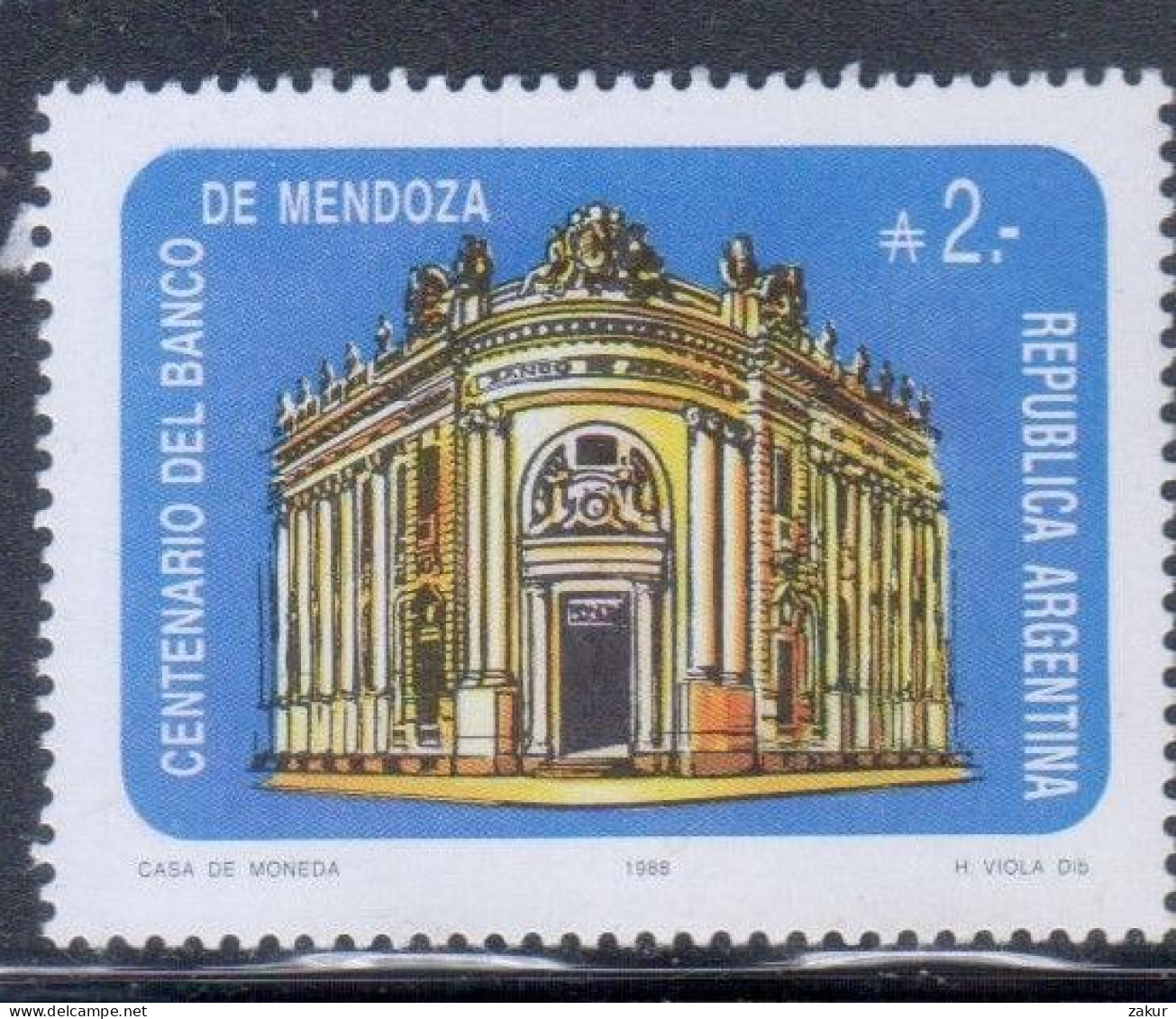 Argentina 1988 - Centenario Del Banco De Mendoza - Neufs