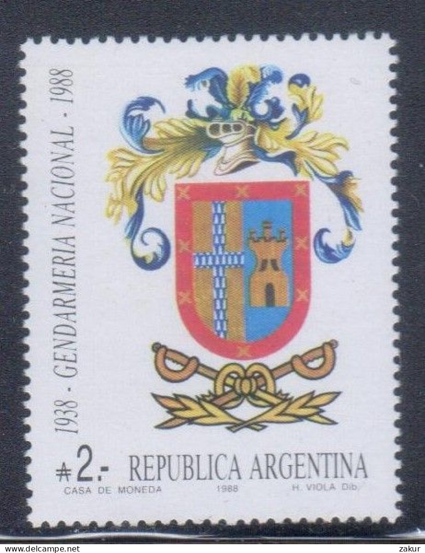 Argentina 1988 - Cincuentenario De La Gendarmería Nacional - Neufs