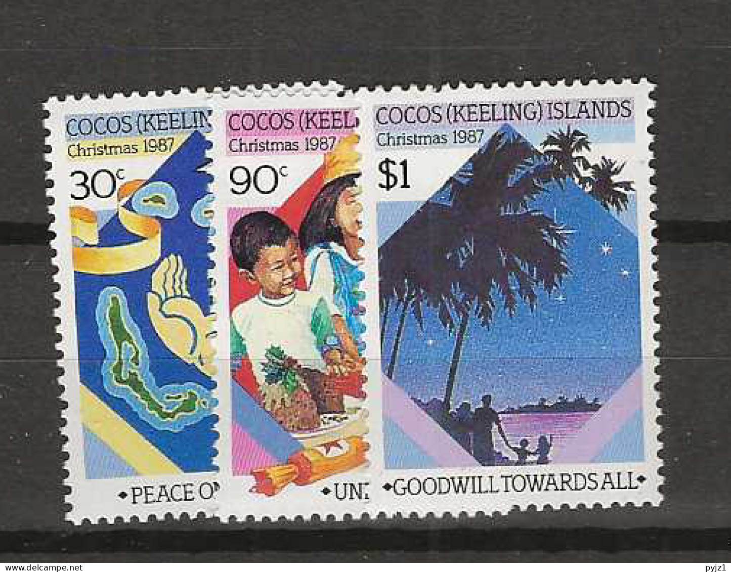 1987 MNH Cocos Island Mi 180-82 - Cocos (Keeling) Islands