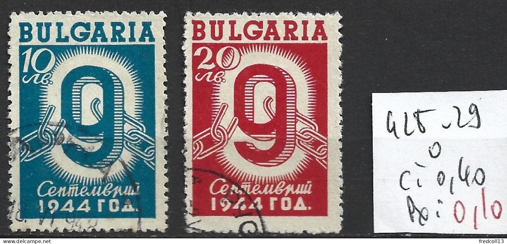 BULGARIE 428-29 Oblitérés Côte 0.40 € - Usados