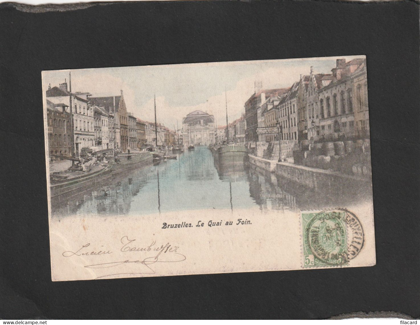 125854         Belgio,     Bruxelles,   Le   Quai  Au  Foin,    VG   1906 - Panoramic Views