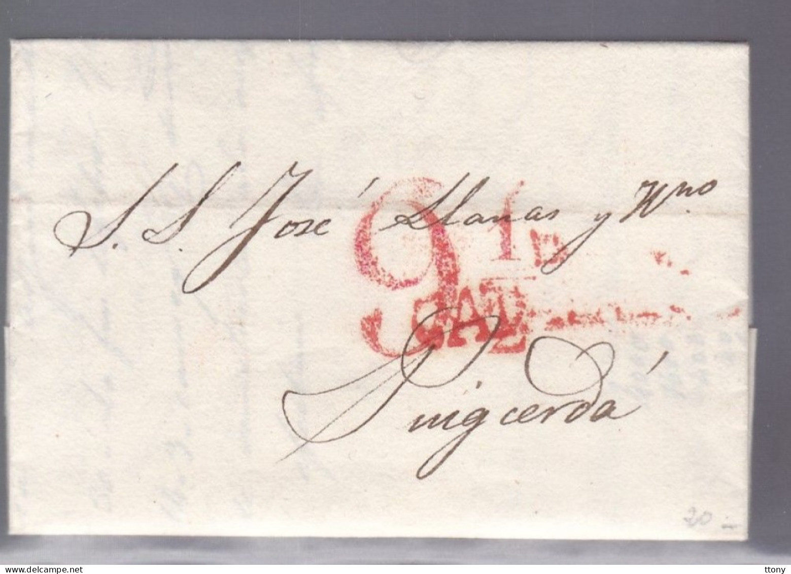 Une Lettre  Année Barcelone  10 Janvier 1835   Destination ?? - Other & Unclassified