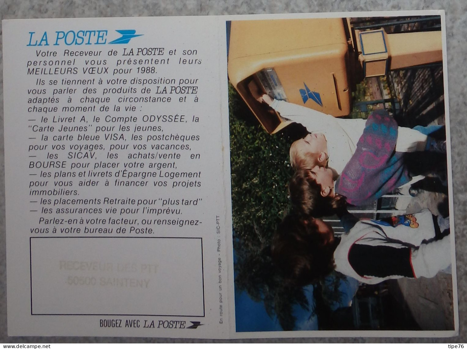 Petit Calendrier Poche 1988 PTT La Poste Boite Aux Lettres Enfants  Sainteny Manche - Petit Format : 1981-90