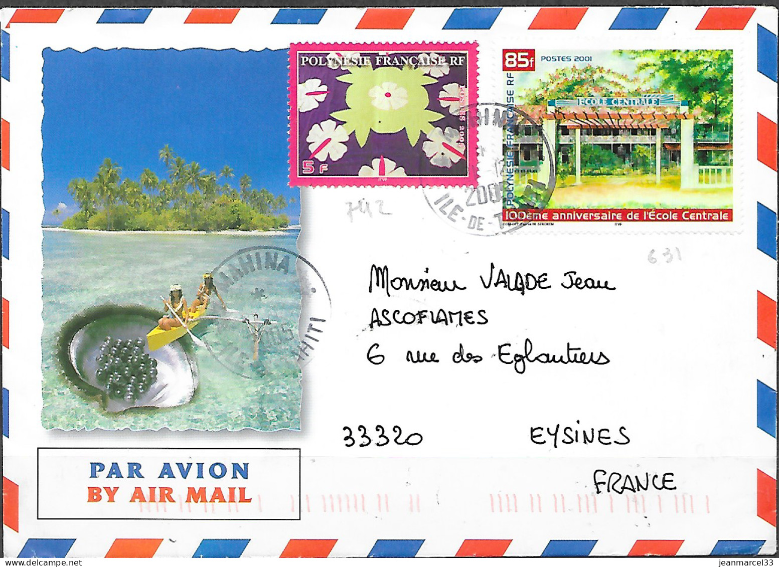 Lettre Par Avion De MAHINA Ile-de-Tahiti 21-12 2005 - Brieven En Documenten