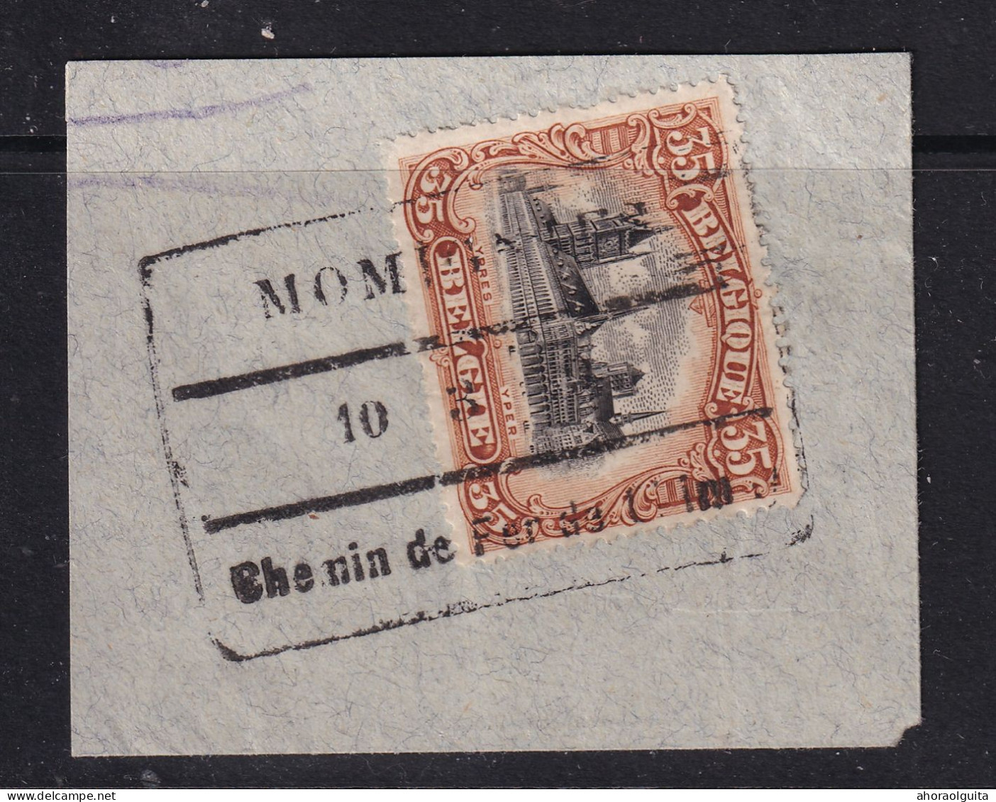 314/40 -- Ligne Privée CHIMAY - TRES RARE Cachet De FORTUNE 1919 Gare De MOMIGNIES - Première Pièce Vue - Chemin De Fer De Chimay