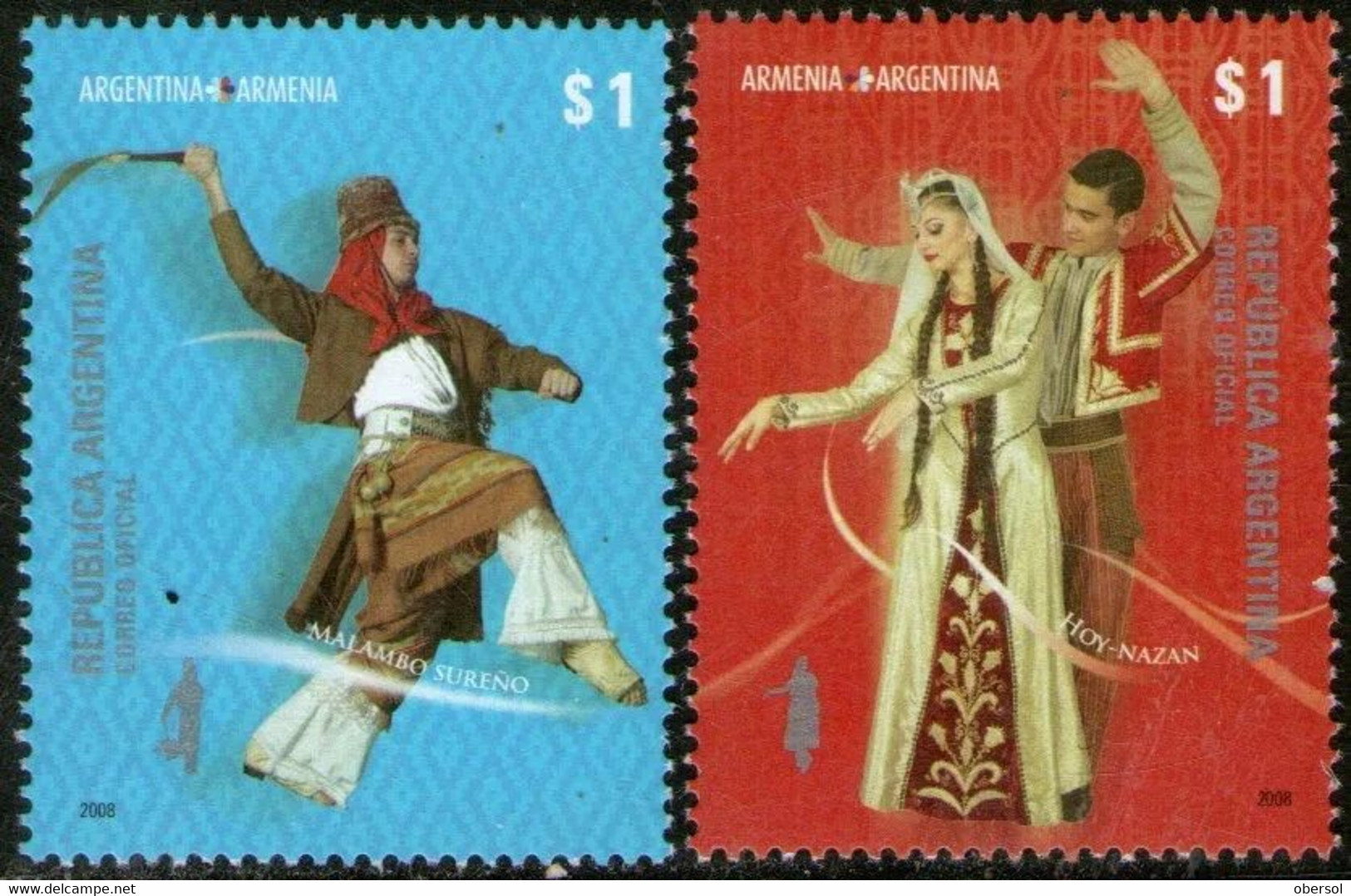 Argentina 2008 Dances Joint Issue With Armenia Complete Set MNH - Nuevos