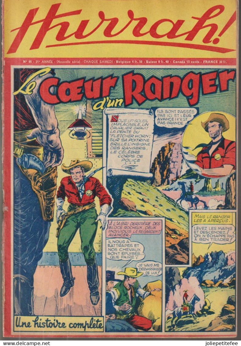 HURRAH.  N°95.  Histoire Complète - Le Coeur D'un Rangers. - Hurrah