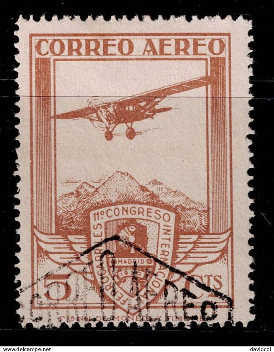 1258C- SPAIN - 1930 - SC#: C12 - USED - RAILWAY CONGRESS - Oblitérés