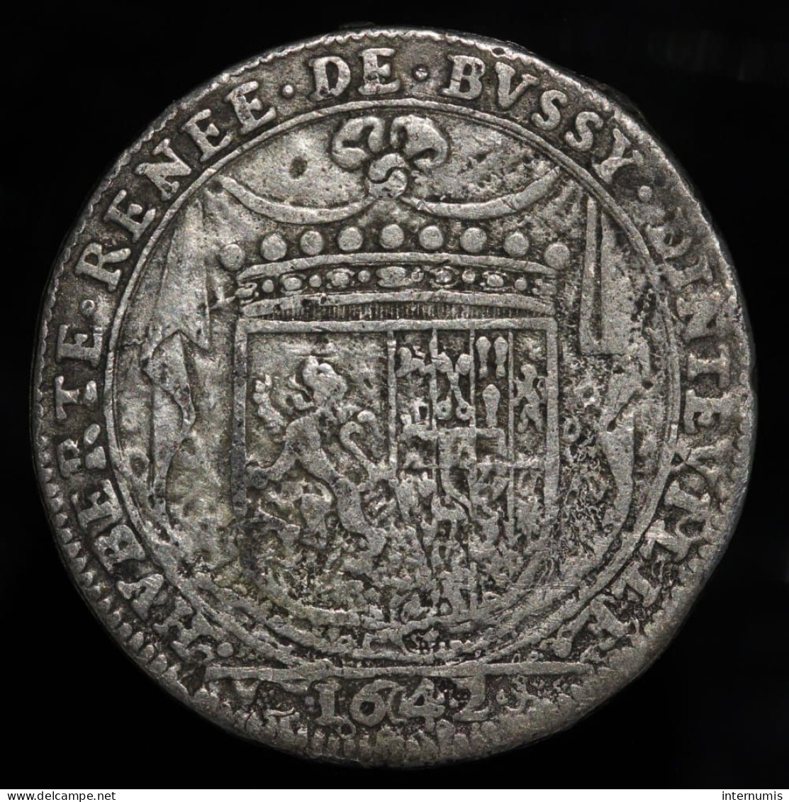 RARE - France, BOURGOGNE, Jean De Mesgrigny & Huberte D’Inteville, 1642, Cuivre Argenté (Silver Plated Copper) - Royal / Of Nobility