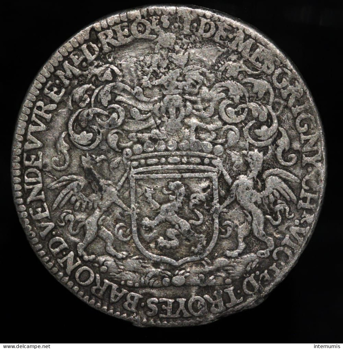 RARE - France, BOURGOGNE, Jean De Mesgrigny & Huberte D’Inteville, 1642, Cuivre Argenté (Silver Plated Copper) - Monarquía / Nobleza
