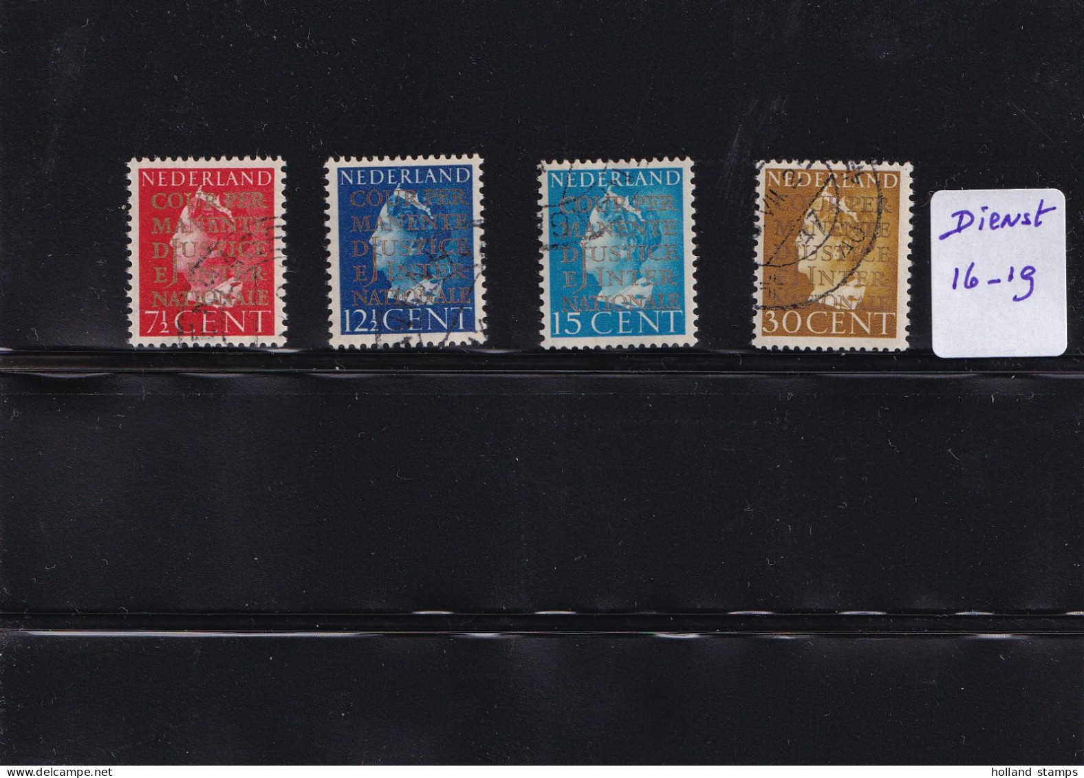 Nederland 1940 Dienst 16/19 Gestempeld/Used Cour Permanente De Justice Internationale, Service Stamps - Service
