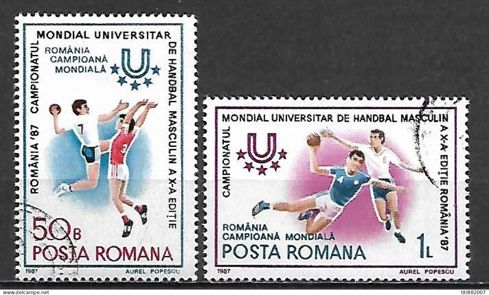 ROUMANIE     -    1987  .  HAND - BALL     -    Oblitérés - Handball