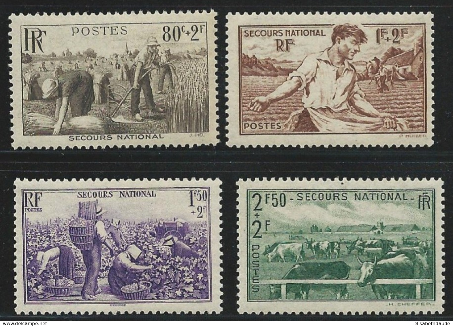 1940 - YVERT N° 466/69 ** MNH SANS CHARNIERE - COTE = 20 EUR. - SECOURS NATIONAL - Nuevos