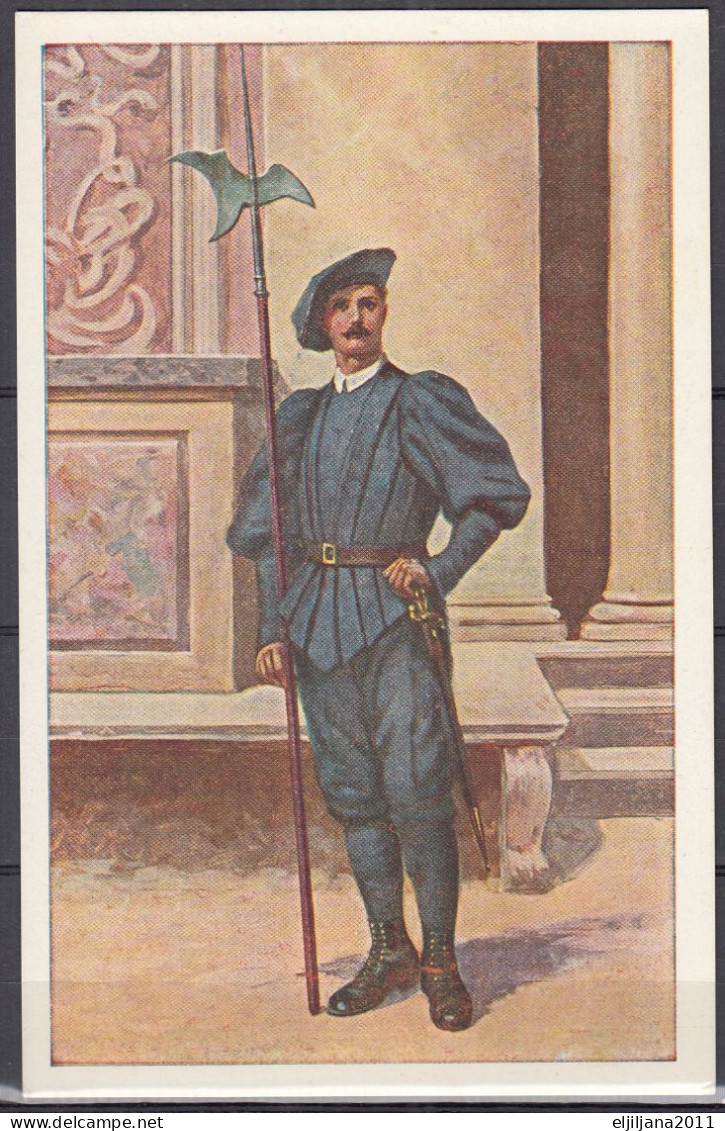 CITTÀ del VATICANO ⁕ La Guardia Pontificia Gendarme ,Swiss Guard ⁕ 12 cartoline Artistiche, Booklet / Folder N.4394 1/12