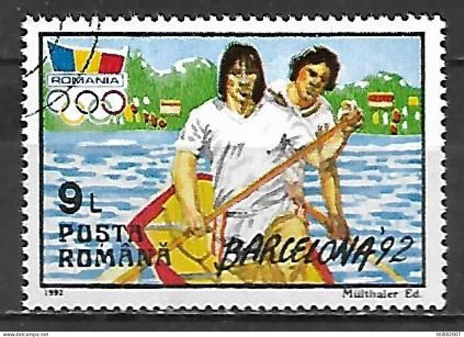 ROUMANIE     -     1992  . CANOE  /   KAYAK     -    Oblitéré - Canoë