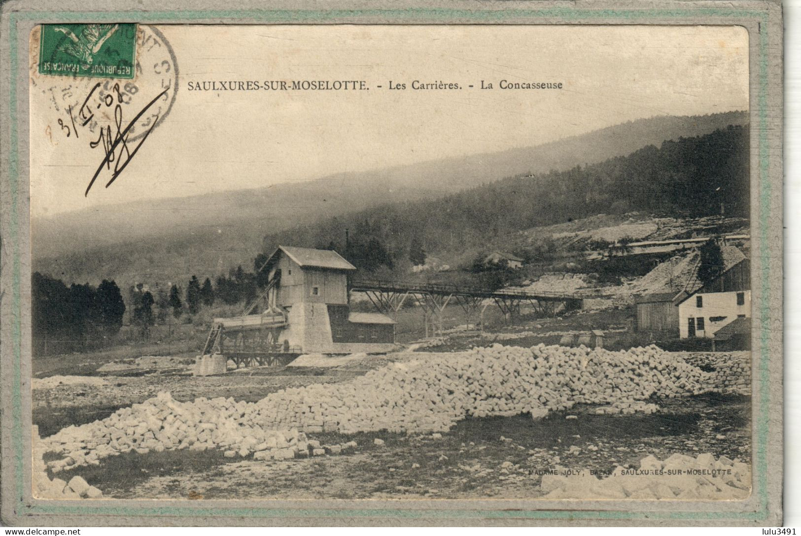 CPA - SAULXURES-sur-MOSELOTTE (88) - Aspect De La Concasseuse Et Des Carrières En 1908 - Saulxures Sur Moselotte