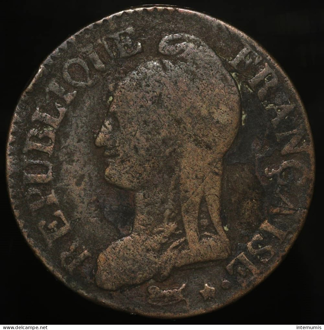 France, Dupré, 5 Centimes, An 7/5, W - Lille, B+ (VF), KM# 640, G.126, F.115 - 5 Centimes