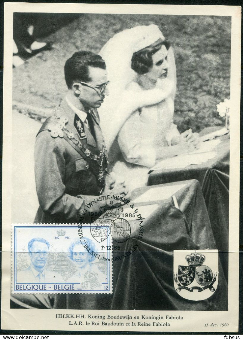 8 Foto's Zilveren Huwelijks Jubileum Koning BOUDEWIJN En Koningin FABIOLA - Diverse Stempels Op Zegel 12Fr Nr 2198 - Sonstige & Ohne Zuordnung