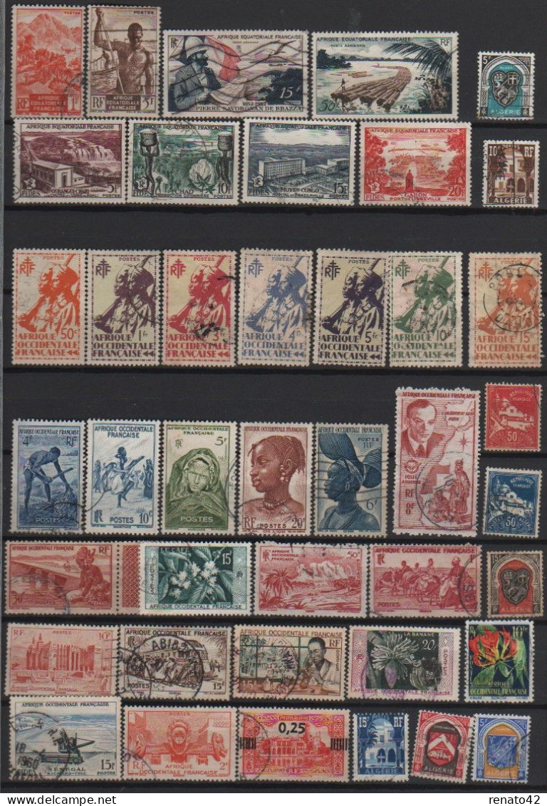 BON LOT De 97 TIMBRES OBLITERES COLONIES FRANCAISE PORT A 2.32 € (50 Grammes) - Collections