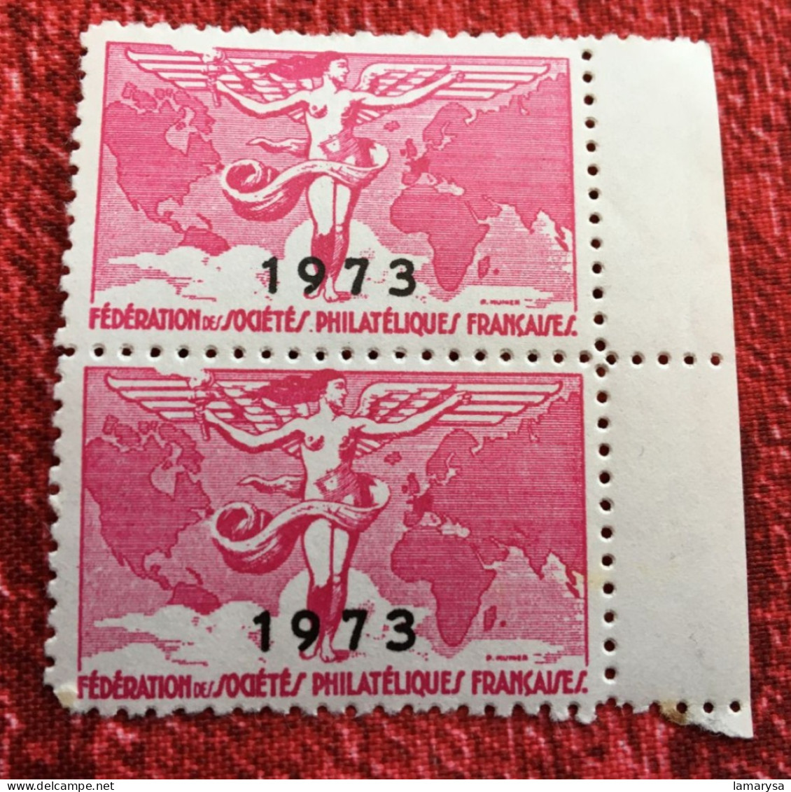 2 Vignette**s Fédération Des Sociétés Philatéliques Françaises Cinderella Erinnophilie,Timbre,stamp,Sticker-Bollo-Vineta - Esposizioni Filateliche